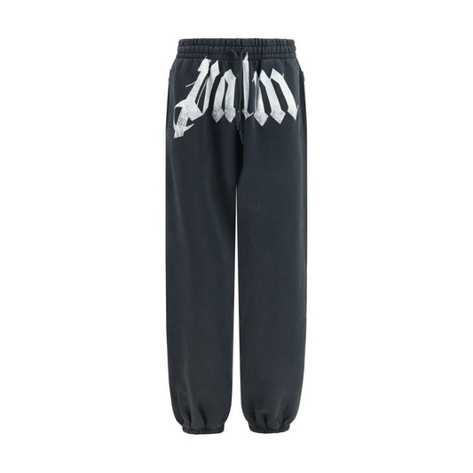 Jogger Sweatpants by Palm Angels for men in cotton gray & print features an sporty relaxed-fit, regular-fit & wide with a and long, showcasing sporty .
