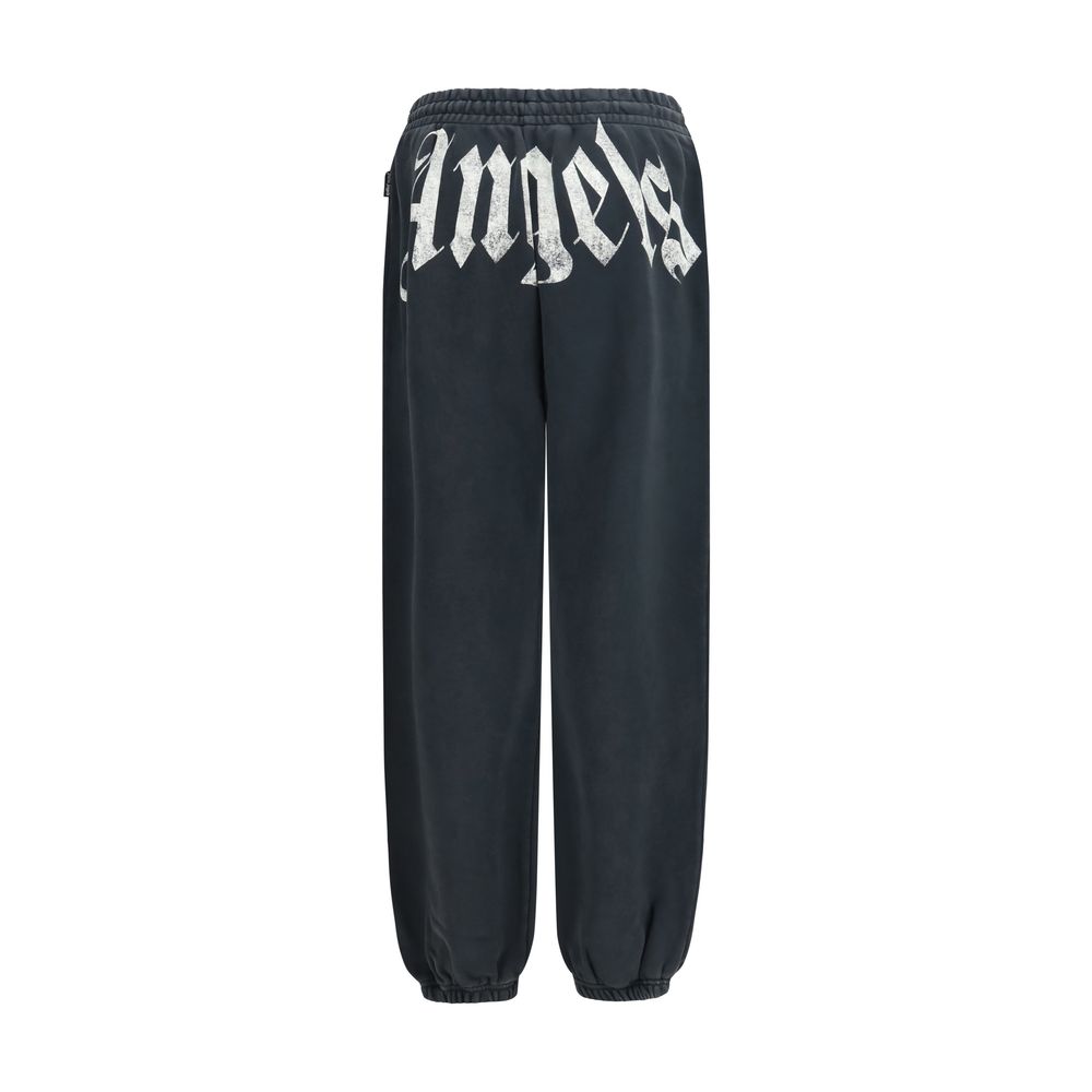 Jogger Sweatpants by Palm Angels for men in cotton gray & print features an ergonomic relaxed-fit, regular-fit & wide and with a ergonomic long, showcasing innovative for a ergonomic look.
