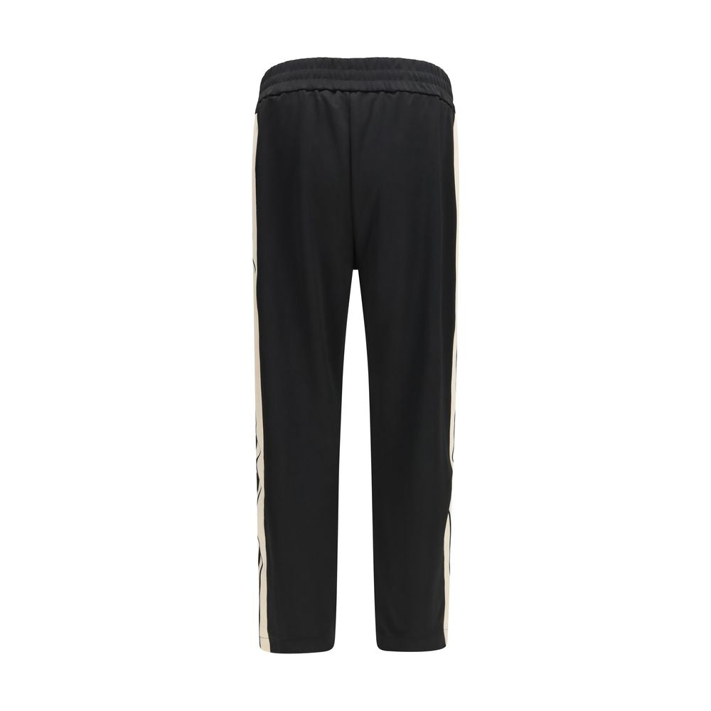 Jogger Sweatpants by Palm Angels for men in polyester black & print features a versatile silhouette, integrating performance with a versatile regular-fit, long, and comfortable .