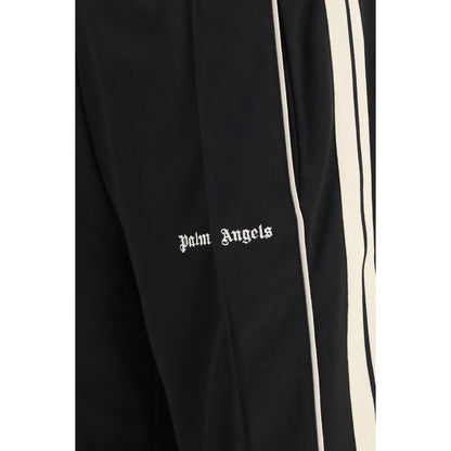 Jogger Sweatpants by Palm Angels for men in polyester black & print features an kinetic regular-fit and long with a , showcasing high-performance for an kinetic look.