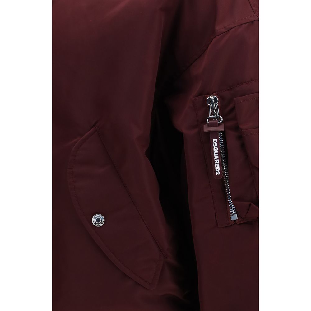 Bomber Jacket by Dsquared² for men in nylon polyester satin blue, patterned, checked & signature showcases a bohemian silhouette, artfully detailed with a bohemian and signature pockets for a truly bohemian finish.