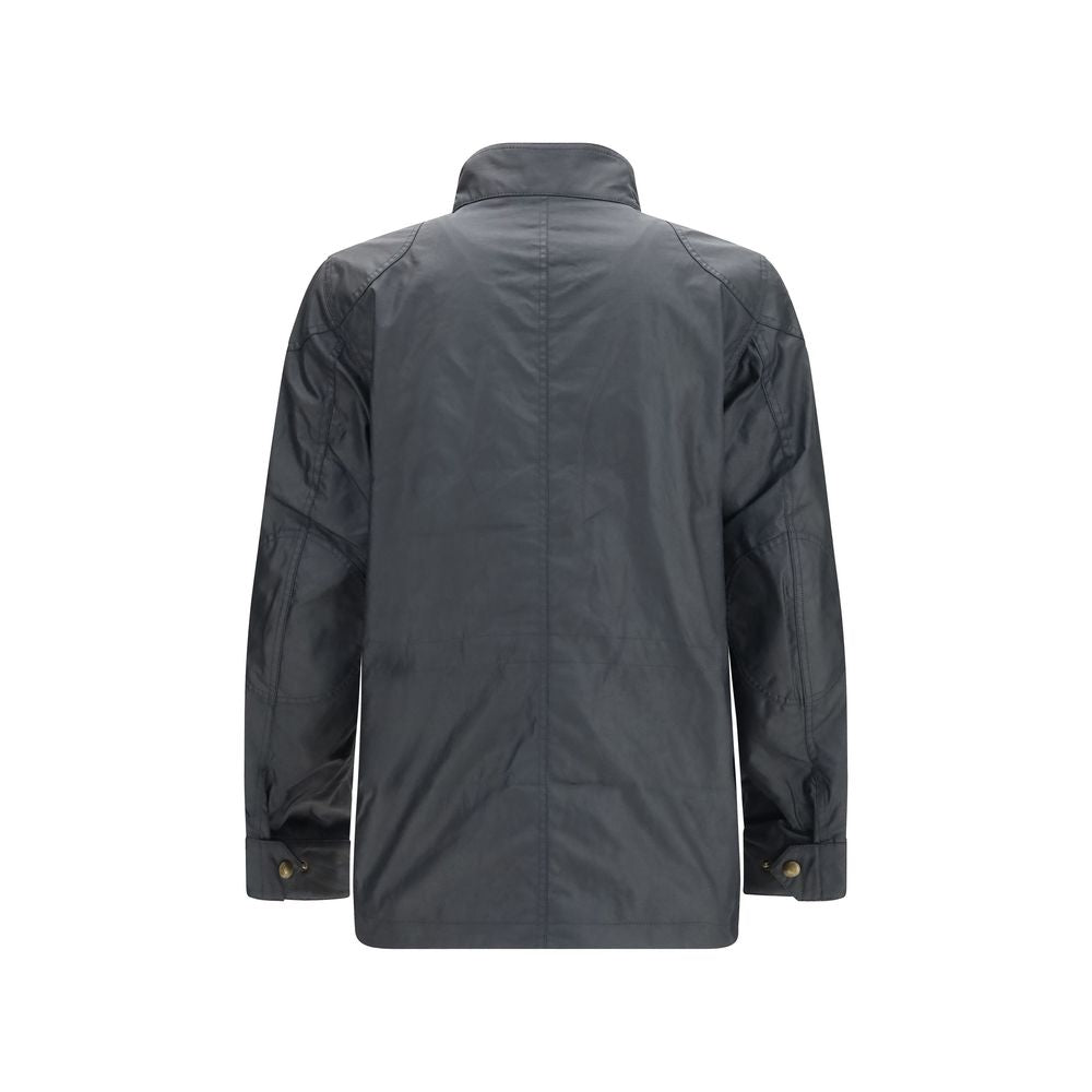 Windbreaker Jacket by Belstaff for men in cotton corduroy twill blue, patterned, checked & signature showcases a urban chic silhouette, detailed with a urban chic and functional windproof & pockets for a polished finish.