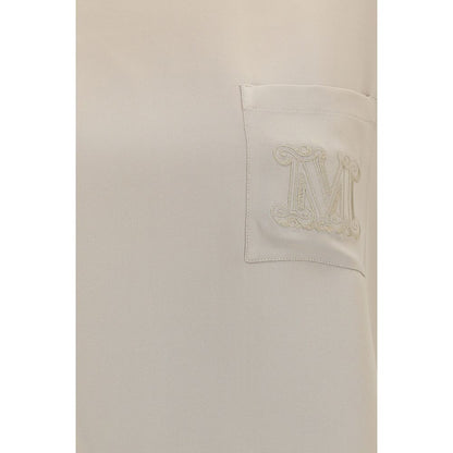 T-Shirt by Max Mara for women in silk beige showcases a unassuming silhouette, artfully detailed with a refined and unassuming for a sophisticated, contemporary look.