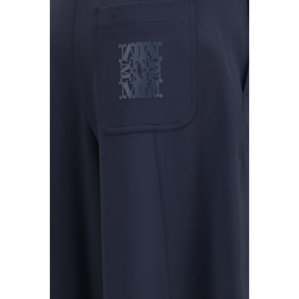 Casual Pants by Max Mara for women in stretch cotton & polyamide blue & print features an refined tailoring silhouette, showcasing a premium regular-fit & wide with a and long cut for a refined tailoring look.