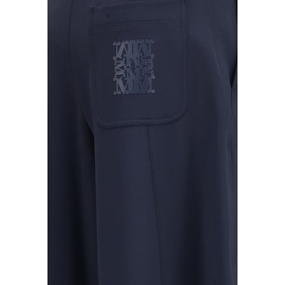 Casual Pants by Max Mara for women in stretch cotton & polyamide blue & print features an refined tailoring silhouette, showcasing a premium regular-fit & wide with a and long cut for a refined tailoring look.