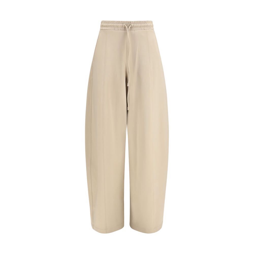 Activewear Pants by Max Mara for women in stretch cotton & polyamide beige & print features an streamlined design with , highlighting a streamlined athletic, regular-fit & wide and long cut with a comfortable .
