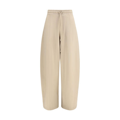 Activewear Pants by Max Mara for women in stretch cotton & polyamide beige & print features an streamlined design with , highlighting a streamlined athletic, regular-fit & wide and long cut with a comfortable .