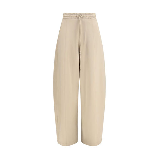 Activewear Pants by Max Mara for women in stretch cotton & polyamide beige & print features an streamlined design with , highlighting a streamlined athletic, regular-fit & wide and long cut with a comfortable .