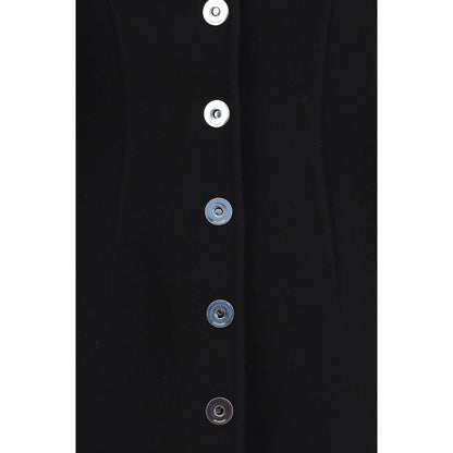 Overcoat by Max Mara for women in virgin wool black & silver features a cosy chic silhouette, artfully detailed with a sophisticated and premium pockets for a cosy chic finish.