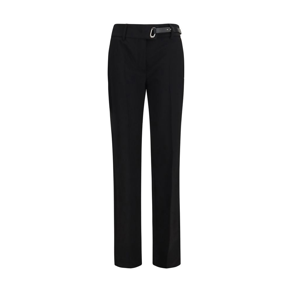 Casual Pants by Max Mara for women in stretch viscose black presents a tailored silhouette, showcasing a tailored regular-fit & cigarette and long cut with a refined for a truly tailored aesthetic.