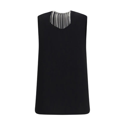 Shirt by Max Mara for women in stretch polyester black features an architectural silhouette with a refined and elegant v-neck neckline for a architectural look.