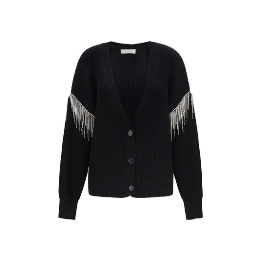 Cardigan by Max Mara for women in virgin wool black showcases a captivating silhouette, artfully detailed with a captivating and v-neck neckline for a truly sophisticated captivating look.