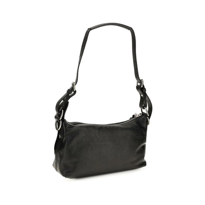 Shoulder Handbag by Vivienne Westwood for women in lambskin leather black & silver features a refined silhouette, showcasing a secure zipper, organized , and versatile shoulder-strap & adjustable-strap for a refined finish.