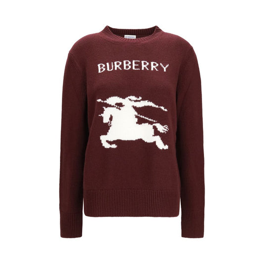 Sweatshirt by Burberry for women in cashmere merino wool & capra leather bordeaux features an provocated silhouette, detailed with a provocated and a refined for a sophisticated aesthetic.