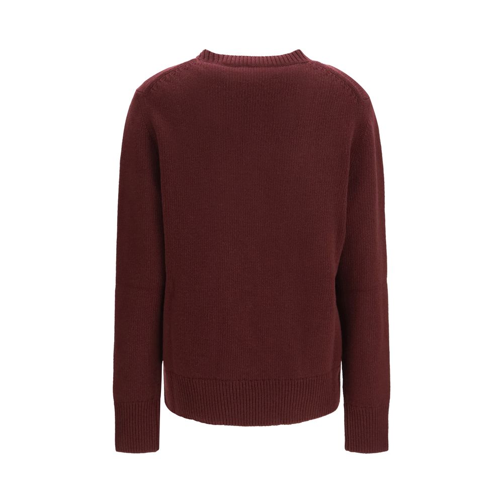 Sweatshirt by Burberry for women in cashmere merino wool & capra leather bordeaux showcases a slouchy chic silhouette, artfully detailed with a slouchy chic and for a slouchy chic finish.