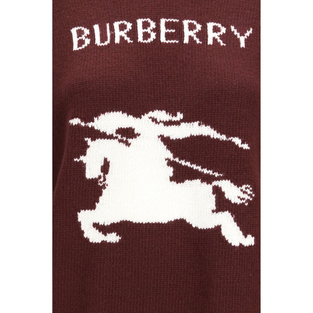 Sweatshirt by Burberry for women in cashmere merino wool & capra leather bordeaux features a unrivaled silhouette with a refined and unrivaled detailing for a sophisticated look.
