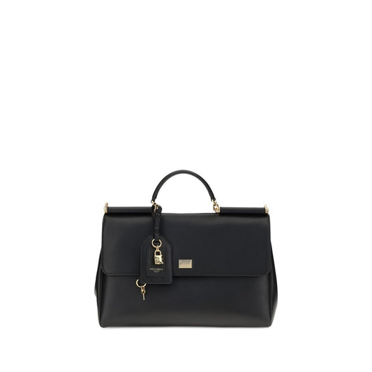 Shoulder Bag by Dolce & Gabbana for women in bos taurus calf leather black presents a versatile silhouette, showcasing a secure and versatile with versatile shoulder-strap, adjustable-strap & handle for a sophisticated look.
