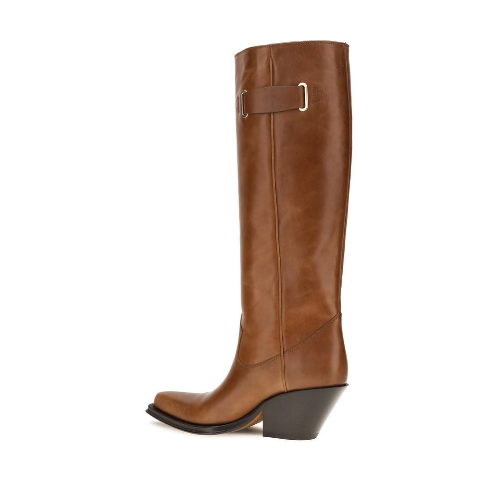 Cowboy Over-The-Knee Boots by Chloé for women in bos taurus calf leather brown & floral features an enchanting design from the Women's Bos Taurus Calf Leather Cowboy Over-The-Knee Boots collection, highlighting a enchanting and pointed toe style for a refined look.