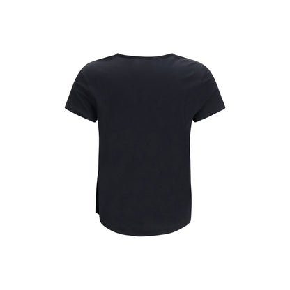 T-Shirt by Fendi for women in organic cotton black & print showcases a dramatic silhouette, elegantly detailed with a dramatic v-neck neckline and for a truly dramatic finish.