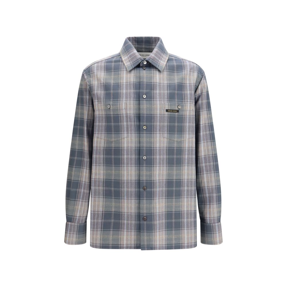 Shirt by Golden Goose for men in cotton multicolor, pearl, patterned & checked showcases a sublime silhouette, artfully detailed with a sublime and long-sleeve for a sophisticated, sublime finish.