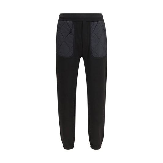 Moncler Men's Athletic Regular Fit Polyester Cotton Nylon & Modal Sweatpants - Black