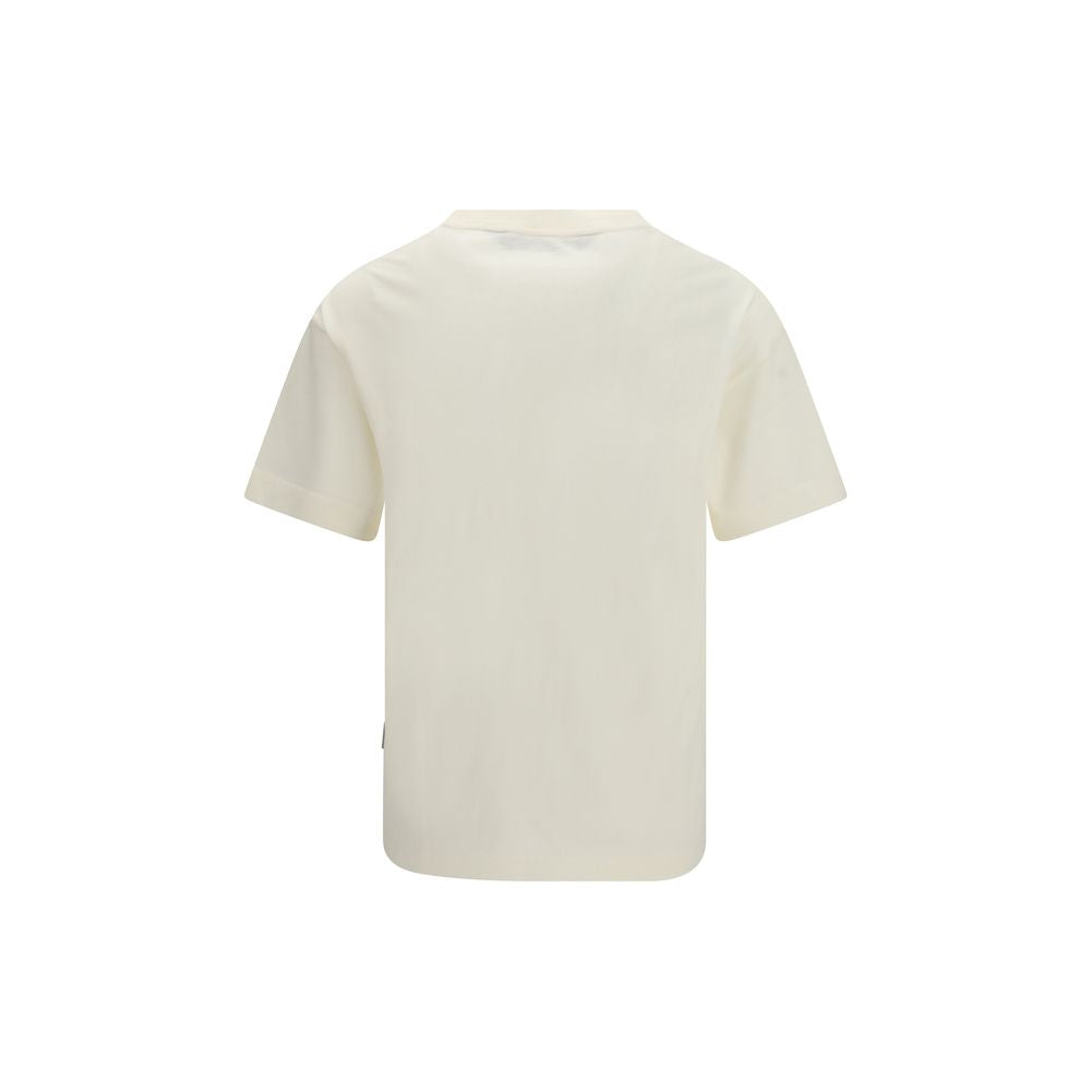 T-Shirt by Palm Angels for men in cotton beige & print features an edgy silhouette, meticulously detailed with a sophisticated and crew neckline for a truly edgy finish.