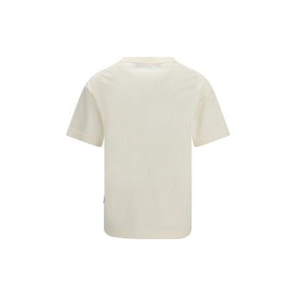 T-Shirt by Palm Angels for men in cotton beige & print features an edgy silhouette, meticulously detailed with a sophisticated and crew neckline for a truly edgy finish.