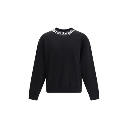 Sweatshirt by Palm Angels for men in cotton black showcases a slouchy chic silhouette, artfully detailed with a slouchy chic crew neckline and long-sleeve for a slouchy chic finish.