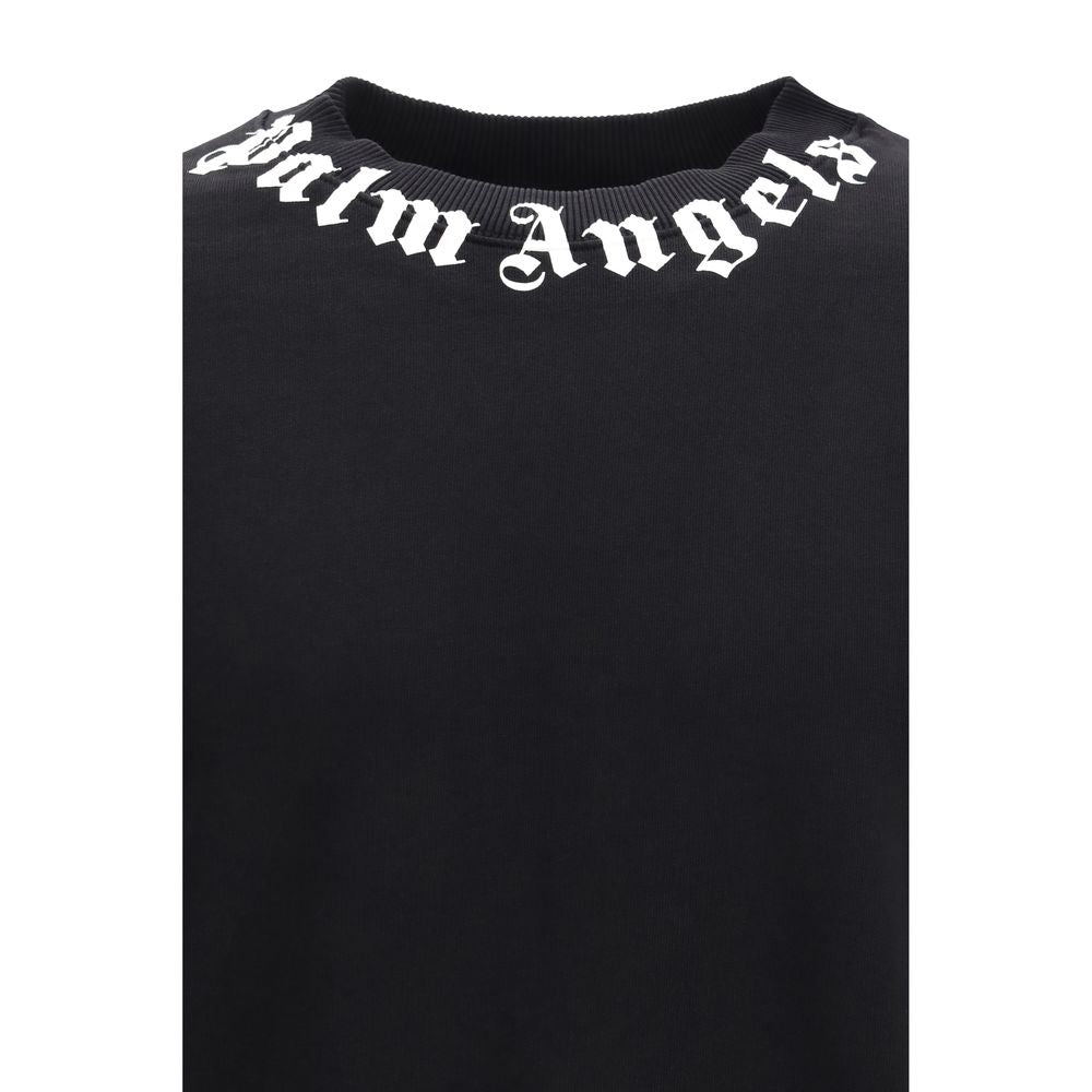 Sweatshirt by Palm Angels for men in cotton black features a unrivaled silhouette with a refined crew neckline and unrivaled detailing for a sophisticated look.