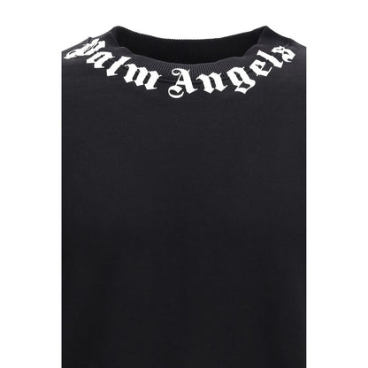 Sweatshirt by Palm Angels for men in cotton black features a unrivaled silhouette with a refined crew neckline and unrivaled detailing for a sophisticated look.