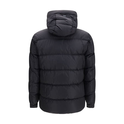 Hooded Puffer Jacket by Herno for men in polyamide & goose-down black & silver features a city-ready silhouette, detailed with pockets, hooded, insulated & windproof and a city-ready hooded neckline.