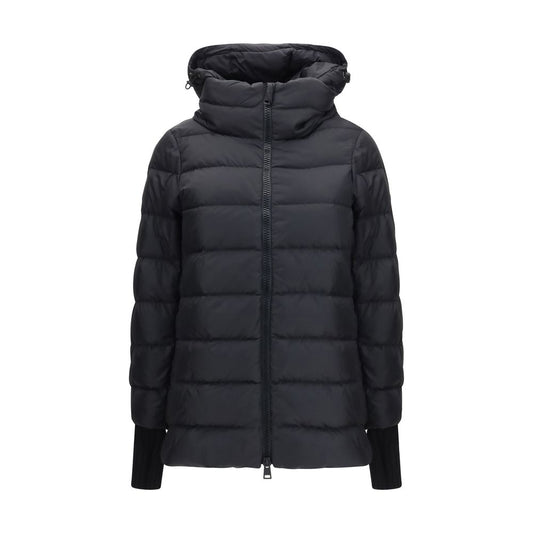 Hooded Puffer Jacket by Herno for women in polyester black presents a effortlessly chic silhouette, showcasing a sophisticated hooded neckline and premium pockets, hooded & insulated for a truly effortlessly chic finish.
