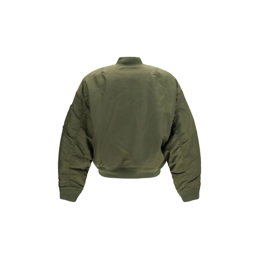 This Bomber Jacket by Dsquared² for men in nylon polyester satin bicolour exhibits a edgy silhouette, meticulously detailed with functional pockets and a edgy for a edgy finish.