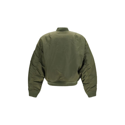 This Bomber Jacket by Dsquared² for men in nylon polyester satin bicolour exhibits a edgy silhouette, meticulously detailed with functional pockets and a edgy for a edgy finish.