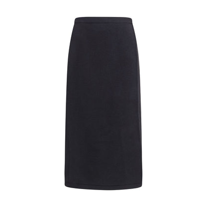 Skirt by RIER for women in wool black & natural features an tailored silhouette, artfully capturing the essence of Women's Wool Midi Skirt in a sophisticated midi.