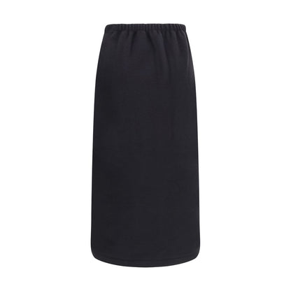 Skirt by RIER for women in wool black & natural showcases a sultry silhouette, elegantly defined by its midi and the sophisticated sultry design of the Women's Wool Midi Skirt.
