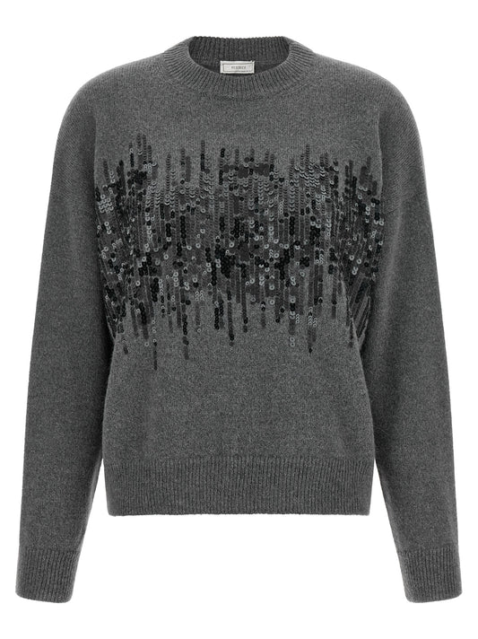 Cardigan by Peserico for women in virgin wool cashmere & alpaca wool gray showcases a luxurious silhouette, meticulously detailed with a sophisticated and for a refined finish.