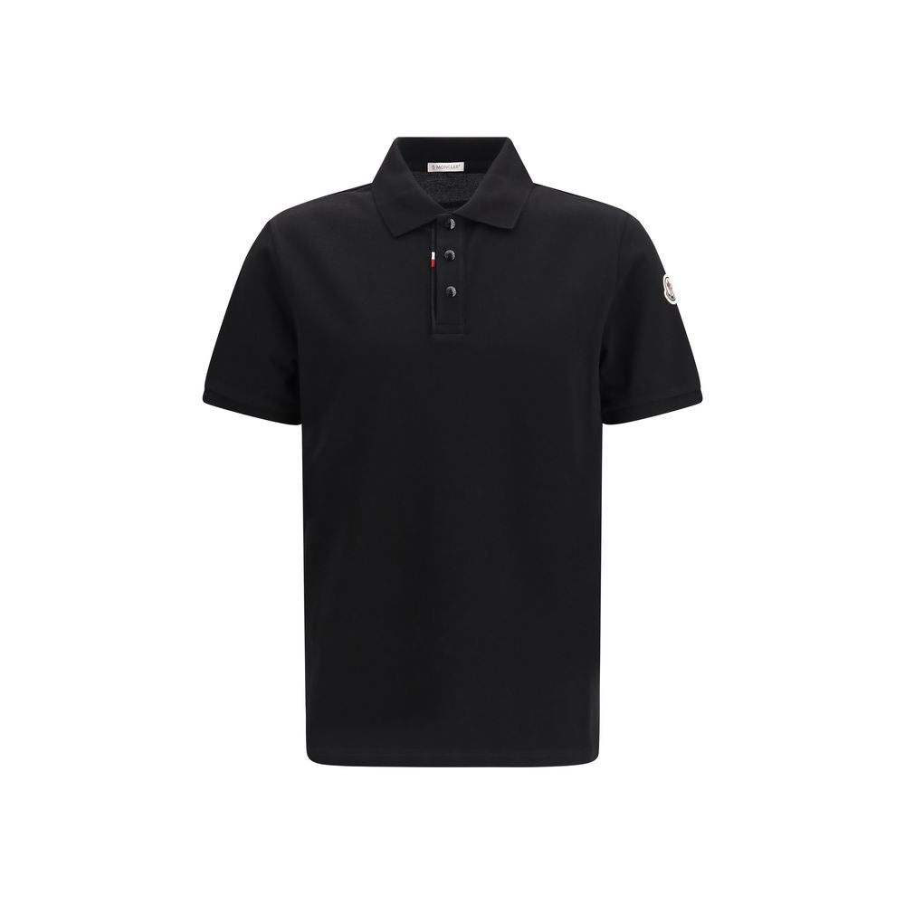 Polo Shirt by Moncler for men in cotton black features a eye catching silhouette, showcasing a refined and short-sleeve for a eye catching finish.