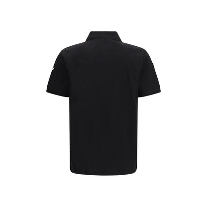 Polo Shirt by Moncler for men in cotton black presents a distinguished silhouette, showcasing a sophisticated and distinguished for a truly distinguished finish.