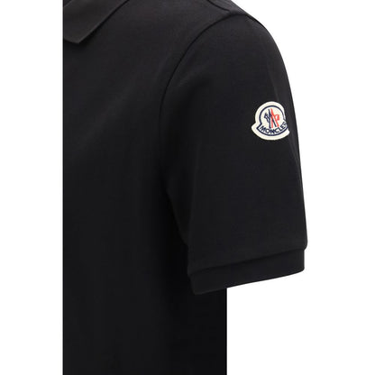 Polo Shirt by Moncler for men in cotton black presents a crisp silhouette, artfully detailed with a crisp and crisp .