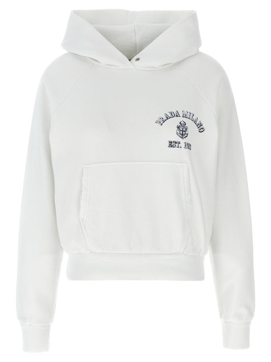 Prada White Cotton Sweatshirt