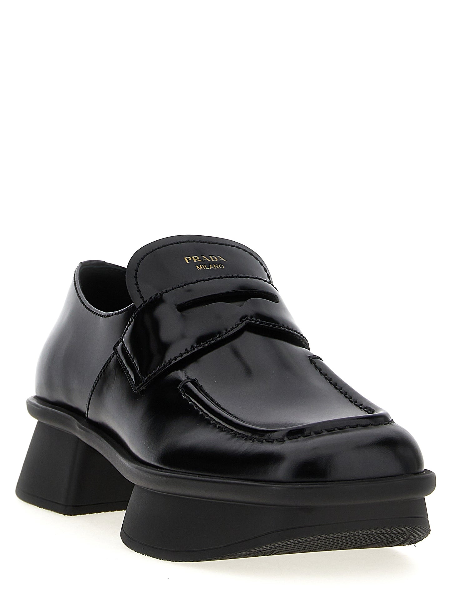 Prada Black Calfskin Slip-On Loafers