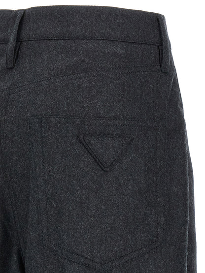 Prada Gray Virgin Wool Casual Pants