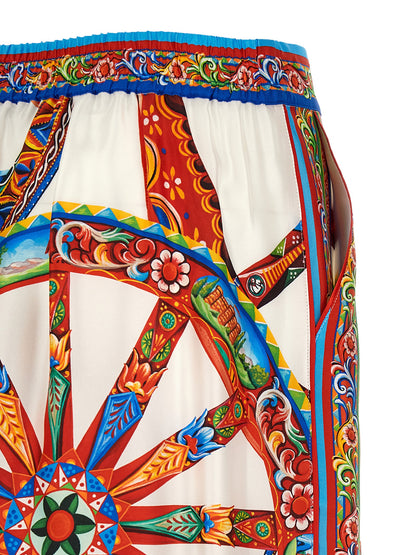 Dolce & Gabbana Multicolor Silk Casual Pants