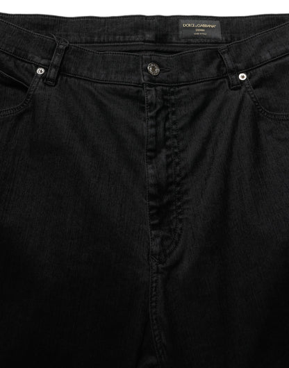 Dolce & Gabbana Black Cotton Relaxed Wide Leg Men Denim Jeans