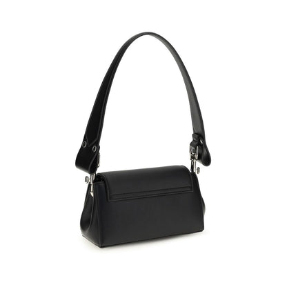Small Shoulder Flap Bag by Vivienne Westwood for women in polyester polyurethane tu & faux leather black features a enviable silhouette, showcasing a secure flap, magnetic & button, ample , and enviable shoulder-strap & handle for a enviable finish.