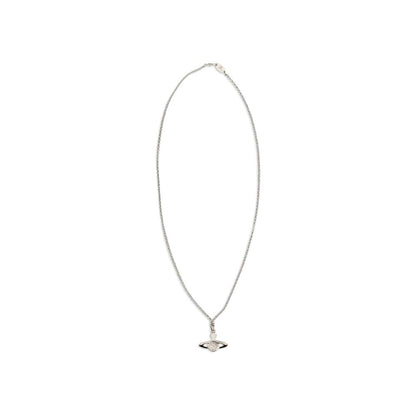 Necklace by Vivienne Westwood for women in modal & cotton silver & signature presents a artisanal silhouette, artfully highlighting the chain necklace design and artisanal Orb Women's Silver Brass Necklace aesthetic for a sophisticated finish.