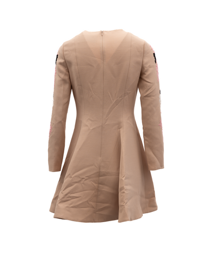 Valentino Garavani Women's Cocktail Long-Sleeve Lace Short Dress - Beige Black Pink White