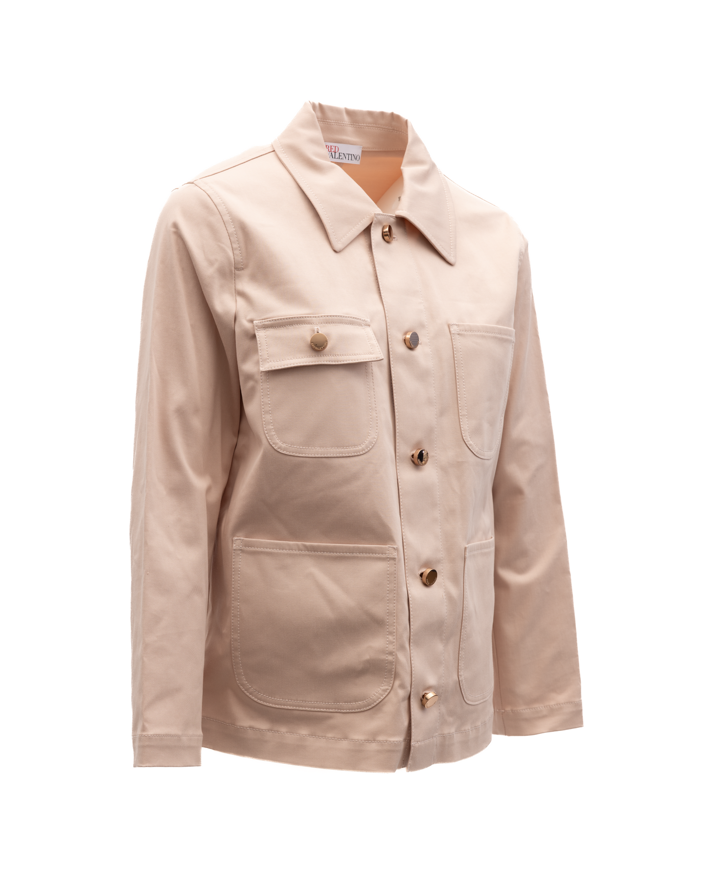 Valentino Garavani Women Beige Cotton Denim Jacket