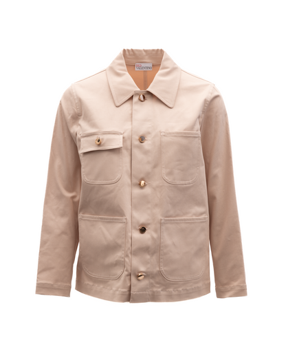 Valentino Garavani Women Beige Cotton Denim Jacket